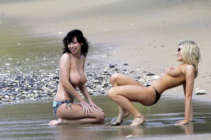 Sexy Beach Nudity - Lovely British Girls Topless Fun At Beach Hot Spy Photo