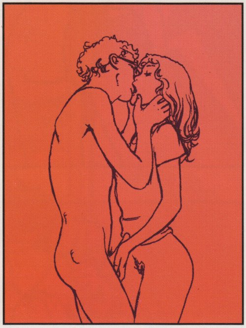 Nudist Drawing - Pencil Drawings of Nude Women Kissing Men